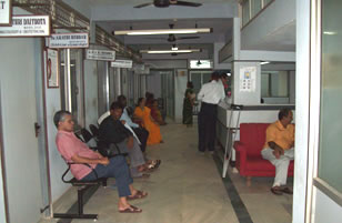 Patients at the OPD waiting section